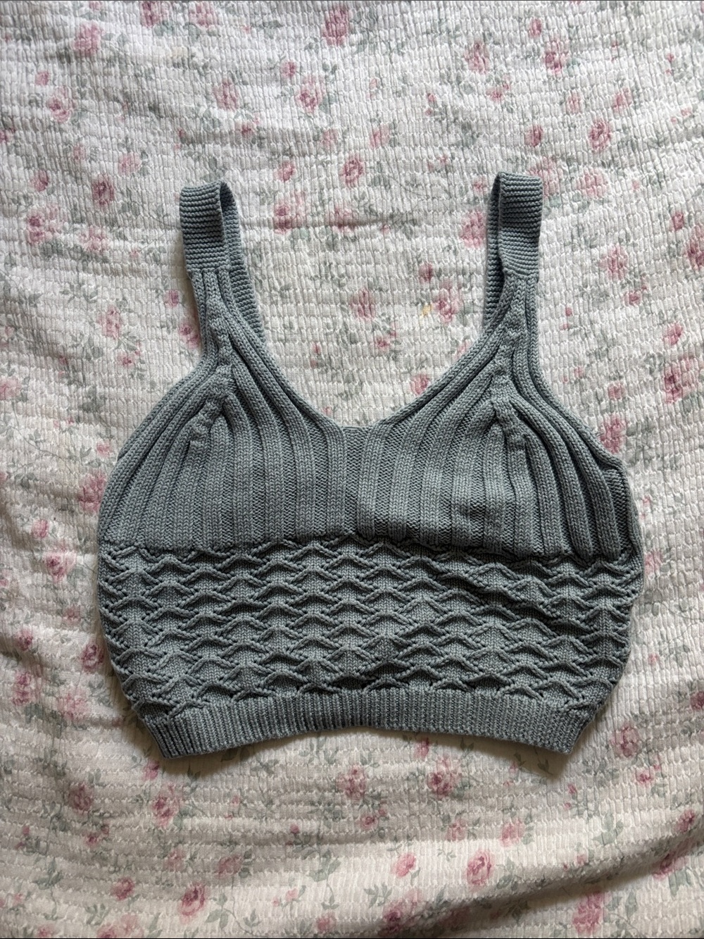 Urban Planet Knit Cropped Camisole in Gray